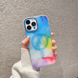 Xssive Tri-Color Back Case voor Magsafe iPhone 13 Pro - Blauw