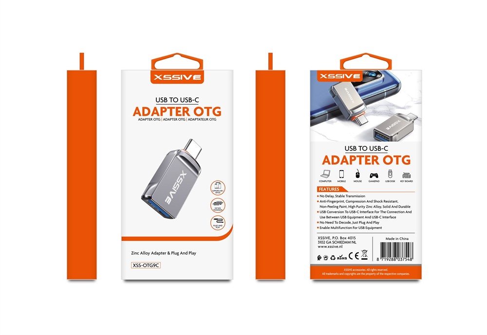 Xssive Adapter OTG USB to to USB-C XSS-OTG9C-2