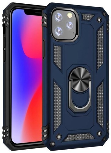 Anti Shock Back Case with Magnetic Ringholder iPhone 11 Pro - Donkerblauw
