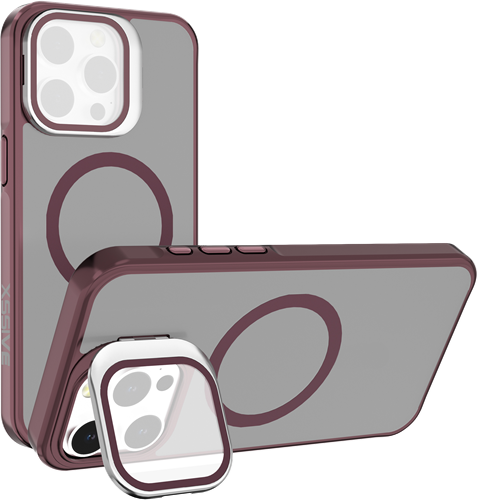 Xssive Back Case geschikt voor Magsafe with Lens Standard iPhone 15 Pro - Wijnrood