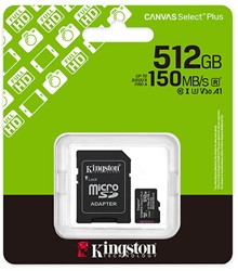 Kingston MicroSD + Adapter 512GB Class 10, 150MB/S