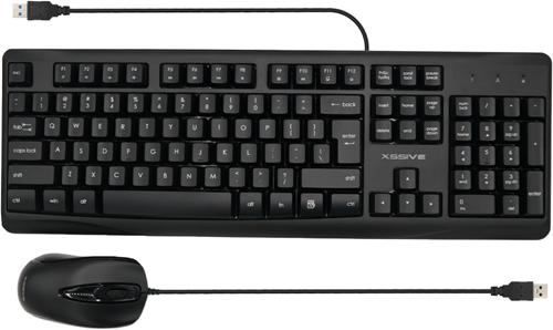 Xssive XSS-KMSET2 WIRED Keyboard & Mouse Combo QWERTY