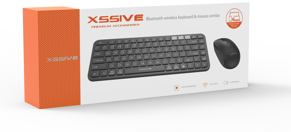 Xssive XSS-KMSET3 Bluetooth Wireless Keyboard & Mouse Combo - QWERTY-3