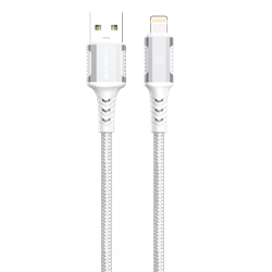 Xssive Braided USB-A to 8-Pin Cable 1m XSS-BR-AL-W-1M - Wit