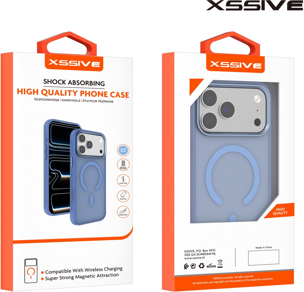 Xssive Back Case Color Clear Serie for Magsafe iPhone 17 Pro/18 Pro - Light Blue-3
