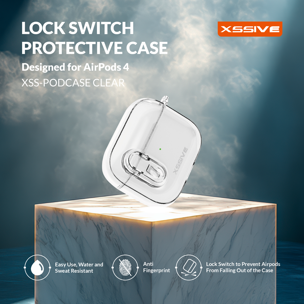 Xssive Protective Case for AirPods4 XSS-PODCASE- Clear-2