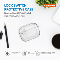 Xssive Protective Case for AirPods PRO1/2 XSS-PODCASE- Clear-3