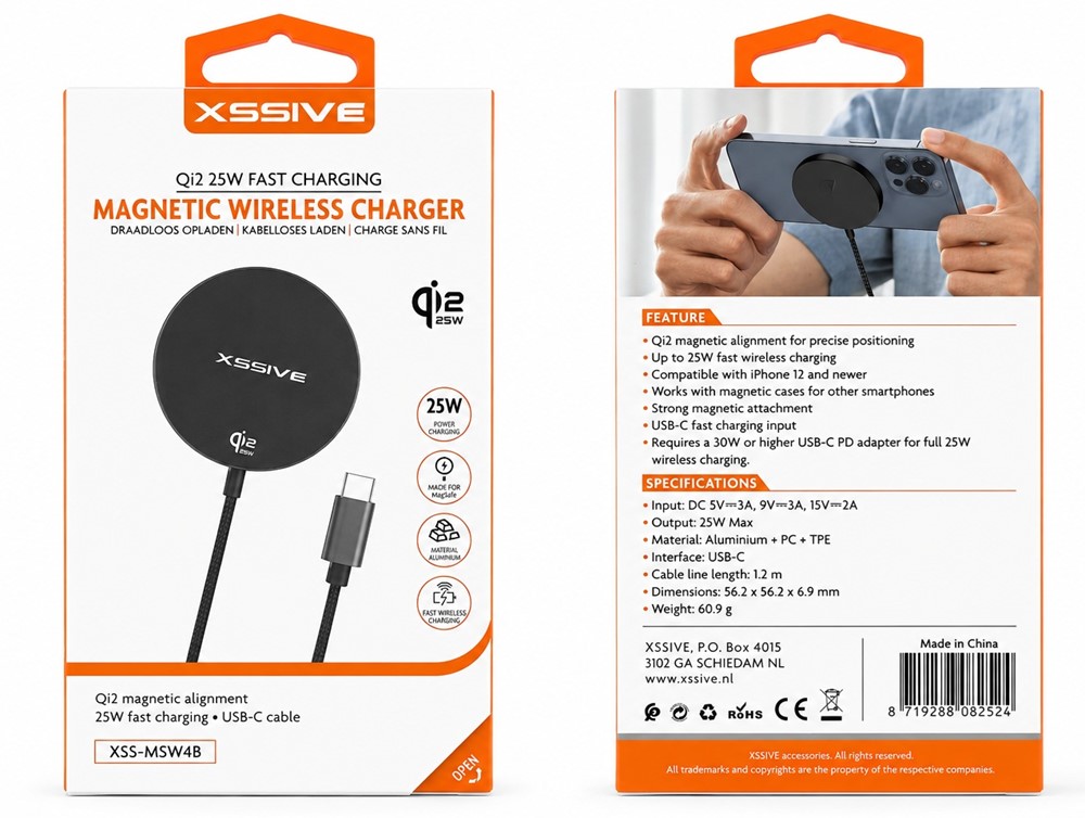 Xssive 25W Qi2 Wireless Magnetic Charger XSS-MSW4B - Black-3