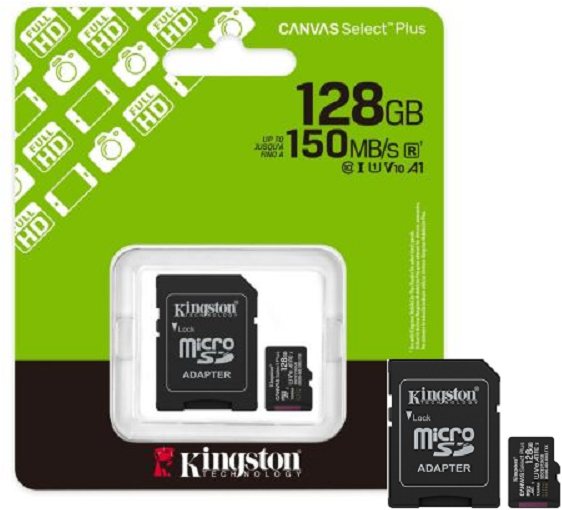 Kingston MicroSD + Adapter 128GB Class 10