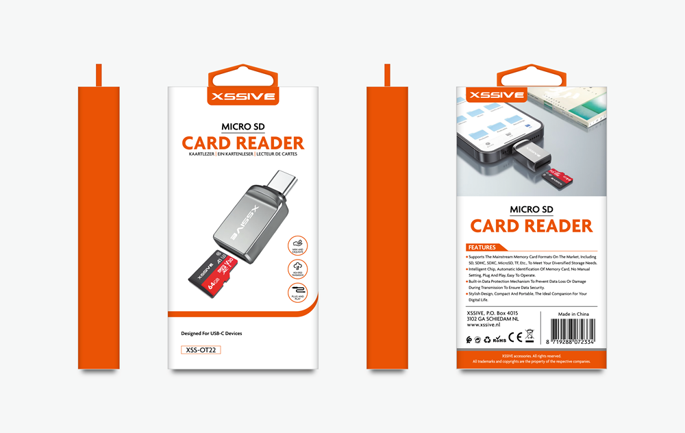 Xssive Micro SD Card Reader for USB-C XSS-OT22-3