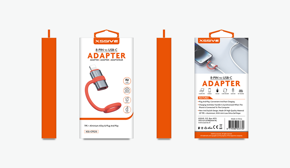 Xssive OTG Adapter 8-Pin to USB-C XSS-OTG15-3