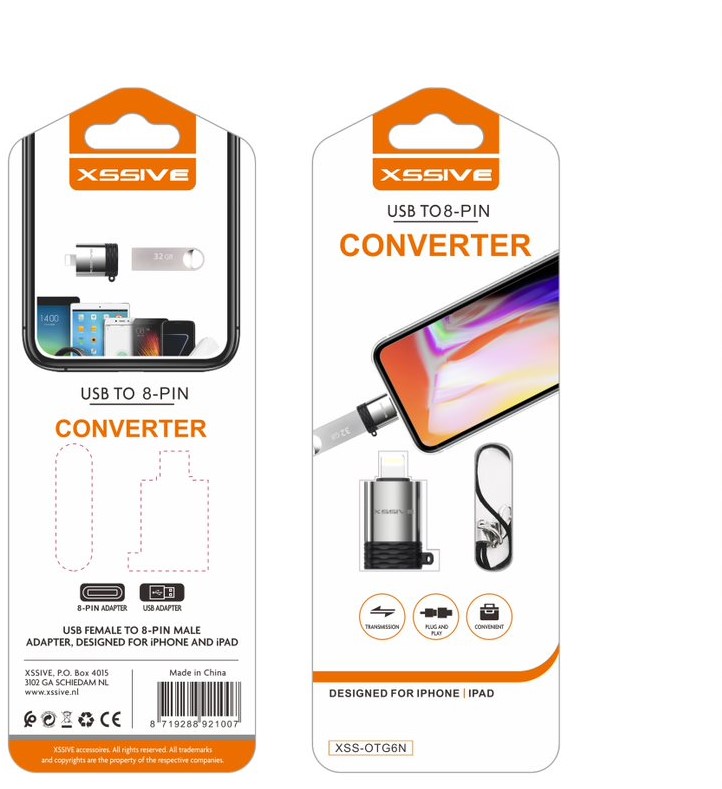 Xssive OTG USB to 8-Pin (iPhone) XSS-OTG6N-3