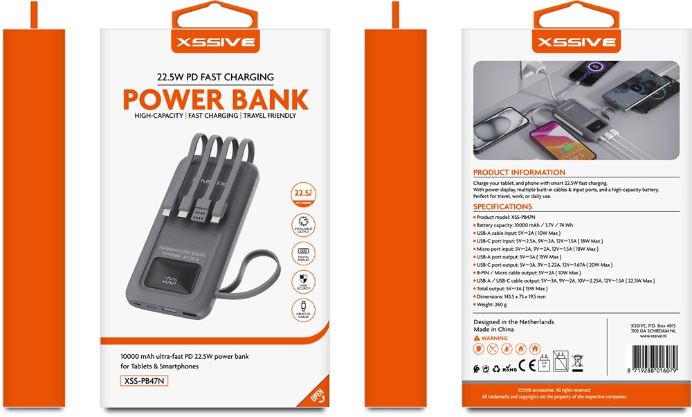 Xssive 22.5W PD Powerbank incl. Cable 20.000mAh XSS-PB48N-3
