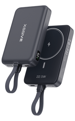 Magnetic Wireless Powerbank with Cable 10.000 mAh XS-PB51B - Zwart