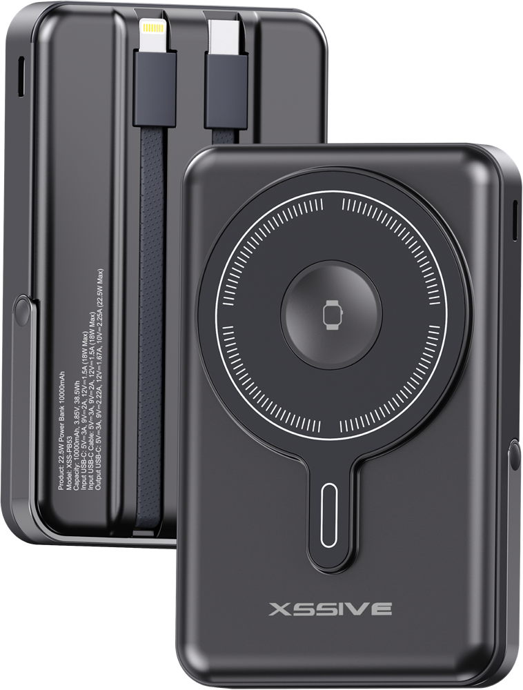 Xssive 3in1 Magnetic 15W Powerbank incl. Cable 10000mAh XSS-PB53B - Black