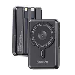 Xssive 3in1 Magnetic 15W Powerbank incl. Cable 10000mAh XSS-PB53B - Zwart