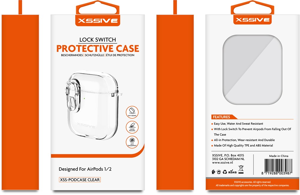 Xssive Protective Case for AirPods 1/2 XSS-PODCASE- Clear-3
