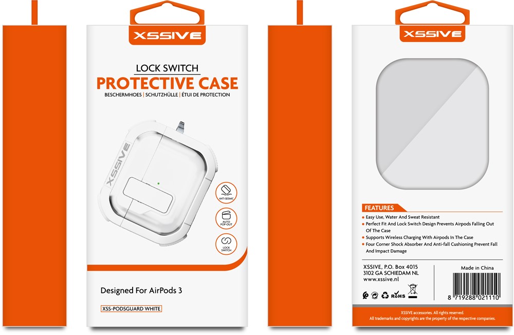 Xssive Protective Case for AirPods 3 XSS-PODSGUARD - White-2