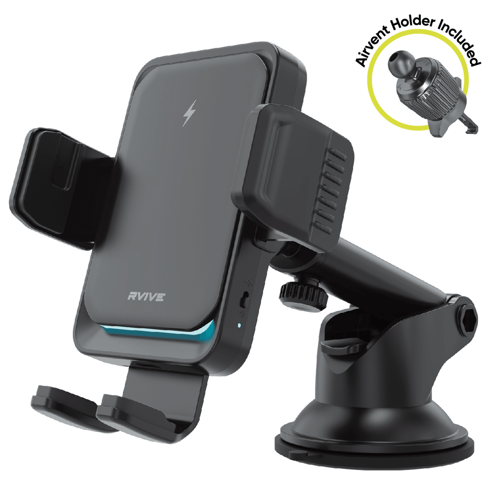Rvive 15W Wireless Fast Charging Auto Clamping - Auto Align- Car Holder Set RVI-WCH02