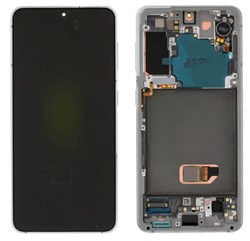 LCD Display Service Pack Galaxy S21 G991 GH82-24716C (with Camera) - White