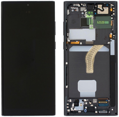 LCD Display Service Pack Galaxy S22 Ultra S908B GH82-27489A - Zwart
