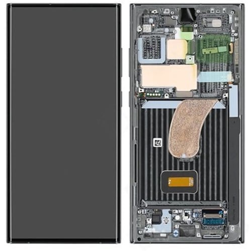 LCD Display Service Pack Galaxy S23 Ultra G918 with Frame GH82-30465E - Graphite (Grijs)
