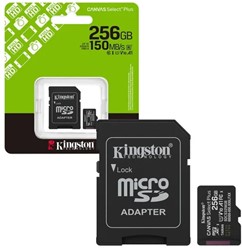 Kingston MicroSD + Adapter 256GB Class 10