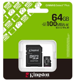 Kingston MicroSD + Adapter 64GB Class 10