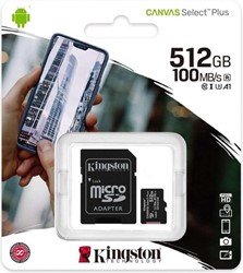 Kingston MicroSD + Adapter 512GB Class 10, 100MB/S
