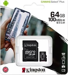Kingston MicroSD + Adapter 64GB Class 10