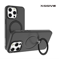 Xssive Back Case voor Magsafe Ronde Stand iPhone 13/14 - Zwart