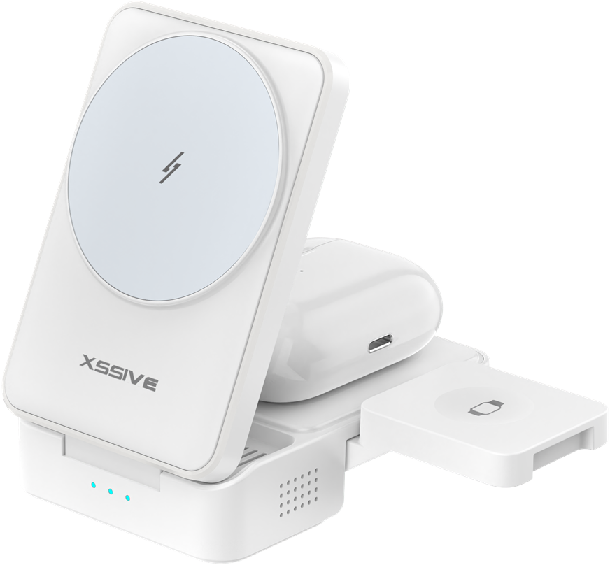 Xssive 3in1 Magnetic Induction Wireless Charger XSS-STAND12 -White-3