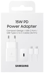Samsung 15W PD Adapter with C-C Cable EP-T1510 - Wit (met verpakking)