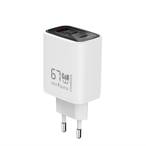 Xssive GaN 67W PDW Quick Charger USB-A+2-C XSS-AC72CCAW - Wit