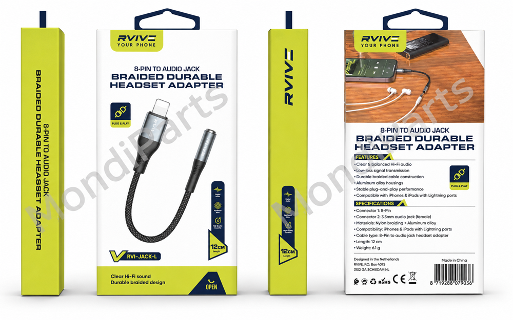 Rvive Braided 8-Pin to Audio Jack RVI-JACK L-2
