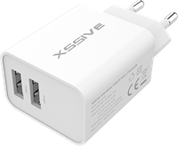Xssive Duo USB Ladegerät+Kabel Micro 2.1A XSS-AC54-M - Weiß