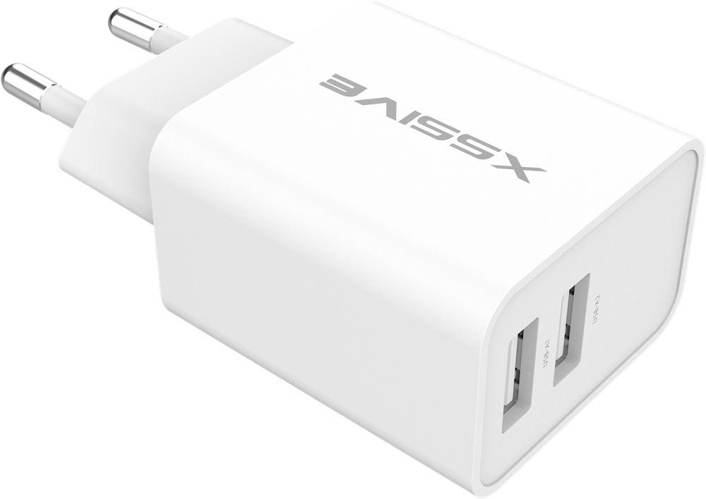 Xssive Duo USB Charger+Cable Micro 2.1A XSS-AC54-M - White-2