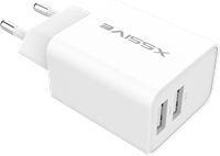 Xssive Duo USB Charger+Cable Micro 2.1A XSS-AC54-M - White-2