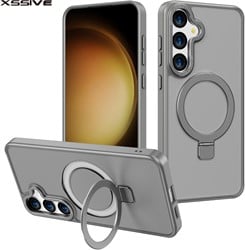 Xssive Back Case voor Magsafe Ronde Stand Galaxy S24FE - Grijs