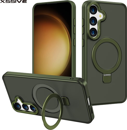 Xssive Back Case geschikt voor Magsafe with Stand Galaxy S24 Ultra - Groen