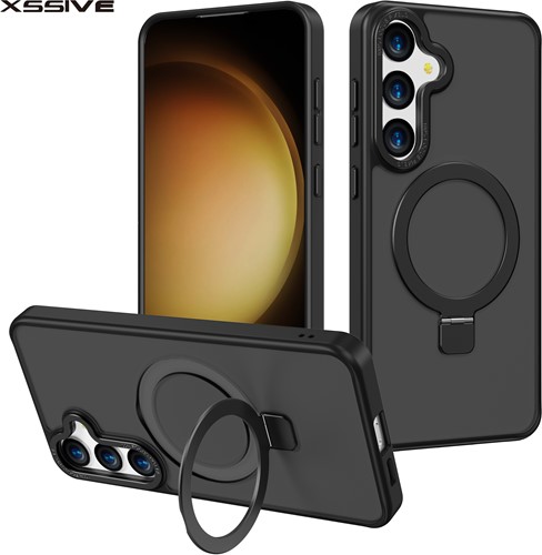 Xssive Back Case voor Magsafe with Stand Galaxy S24 Ultra - Zwart