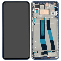 LCD Display Service Pack Xiaomi Mi 11 Lite 4G with Frame - Blauw