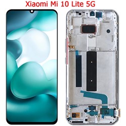 LCD Display Service Pack Xiaomi Mi 10 Lite 5G (2020) with Frame - Tarnish