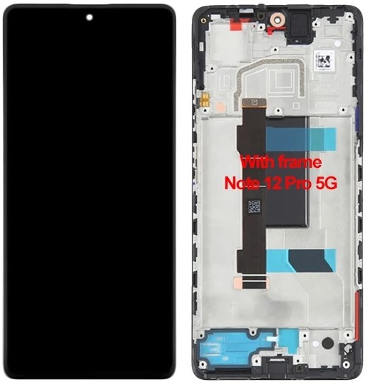 Xiaomi Redmi Note 12 Pro 5G - LCD Display Complete w/Frame ORG - Zwart ...