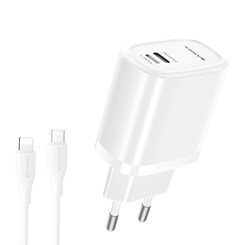 Xssive Quick Dual Port Charger+Cable Type-C to iPhone XSS-AC71CL - White