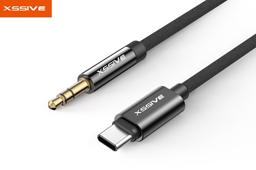 Xssive Braided USB-C to Aux 3.5mm  XSS-C3.5BR - Zwart