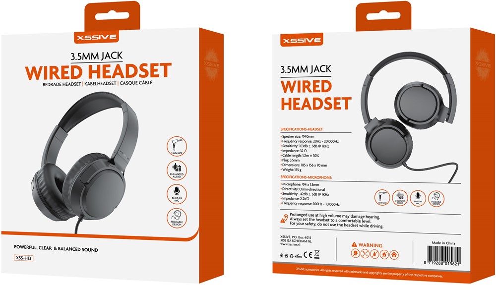 Xssive Wired Headset for 3.5mm Jack XSS-H13 - Black-3