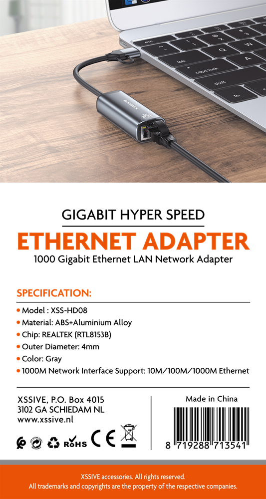Xssive Ethernet Adapter XSS-HD08-3