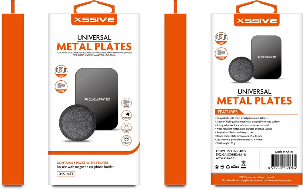 5-Pack Xssive Universal Metal Plate Holder MT1-2