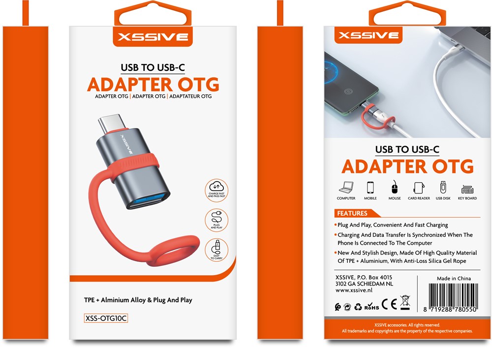 Xssive Adapter OTG USB to to USB-C XSS-OTG10C-2